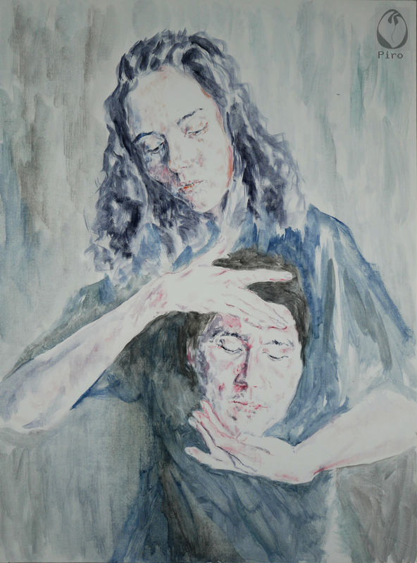 oil on paper - olio su carta di Piro